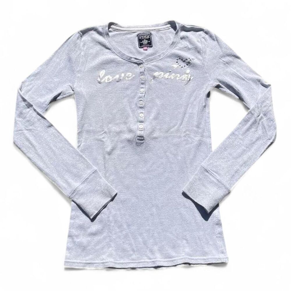 Victoria-s-secret Women's Grey and Blue Shirt